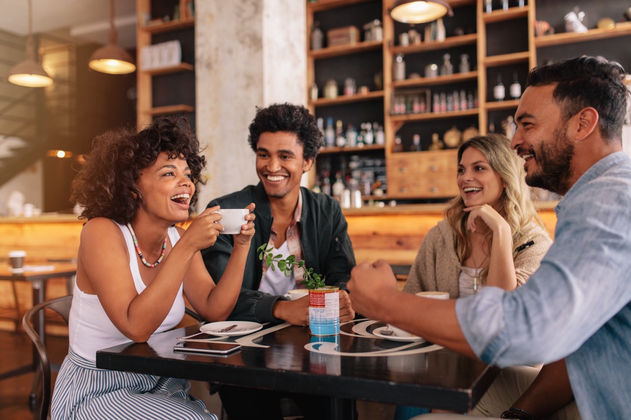 Friends having coffee